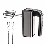 Frullatore elettrico da cucina con 5 velocità, impastatrici versatili ed ergonomici, potente batterista a mano con 2 frustaset 2 ganci, con funzione Turbo Boost pulsante di espulsione (800W)