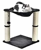 Amazon Basics - Albero per gatti con amaca e palo tiragraffi, 40,6 x 50,8 x 40,6 cm, grigio