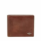 Fossil Portafoglio da uomo Ryan, Bifold in pelle marrone scuro 11,4 cm L x 2,5 cm L x 9,5 cm H ML3736201