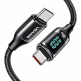 Cavo USB C to USB C, 5A PD 100 W Cavo Type C Ricarica Rapida QC 4.0 Nylon Tipo C Cavo con Display LED per MacBook Pro iPad Pro 2020 Samsung Galaxy S21 S20 Note 20 Dell Pixel XPS Huawei (1.2m Nero)