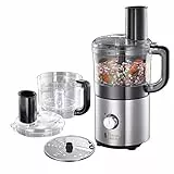 Russell Hobbs Robot da Cucina, Compatto, 1.9 L, 8 tazze, 500 W, Affettare, Grattuggiare, Lavastoviglie ok, Acciaio Inox, Compact Home 25280-56