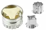 Zenker Patisserie, formine per biscotti a forma di biscotti con motivo di biscotti Linzer, quantità: 1 x set di 4 pezzi, acciaio inox, argento, 5,5 cm
