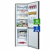 CHiQ Frigorifero Combinato FBM228NE4D 228 Litres (158+70) Frigo ventilato e Congelatore No Frost, Inox scuro, Porte reversibili, Classe energetica E, 41db, 12 anni di garanzia sul compressore