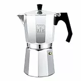 Cecotec Caffettera italiano Mokclassic 300 lucido. Alluminio, per tutta la cucina, 3 tazze di caffè, articolazione in silicone, mango ergonomico e acciaio inossidabile, filtro in acciaio inossidabile.