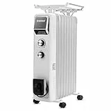 Grenintol Radiatore ad Olio, 2000 W, Radiatore Elettrico per la Casa a Basso Consumo Energetico e Silenzioso, Riscaldamento Ausiliario Portatile, Termosifone Elettrico con Termostato, Bianco