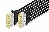 DIGITUS Cavo LAN Cat 6A - 1m - 10 pezzi - Cavo di rete RJ45 - S/FTP schermato - Compatibile con Cat-6 e Cat-7 - Nero