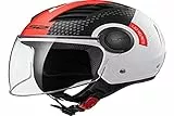 LS2, Casco jet de moto Airflow condor, XL, nero bianco rosso