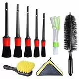 Pinsheng 9 Pezzi Set di Spazzole per Pulizia Auto, Set di Pennelli per Auto Detailing Pennelli Detailing Auto per Pulizia Ruote, Cruscotto, Interni, Esterno