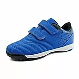 JABASIC Scarpe da calcio per bambini, per attività all'aperto e al chiuso, blu 1, 34 EU