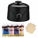Scaldacera - Scaldacera Professionale Scaldacera Brasiliana Scaldacera Barattolo Scaldacera Elettrico Fornetto Ceretta per Cera Depilatoria Con 4 Sacchetti di Cera Brasiliana （Nero）