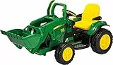 Peg Perego John Deere Ground Loader - Raschietto elettrico a batteria ricaricabile con secchio, 3 anni, verde, giallo