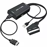 AMANKA Convertitore da Scart a HDMI, Cavo Adattatore Scart ad HDMI Con Commutazione Uscita Full HD 720P/1080P e cavo hdmi e cavo USB di per Blu-ray SKY/Lettore DVD/PS3/HD TV 181cm di Lunghezza
