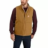 Carhartt Gilet Mock-neck Con Fodera In Tessuto Sherpa, Loose Fit, Capispalla di lavoro Uomo, Marrone Carhartt, M