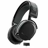 SteelSeries Arctis 7+ - Cuffie da gaming wireless , 2.4 GHz senza perdite, 30 ore di durata della batteria, Per PC, PS5, PS4, Mac, Android e Switch, Nere