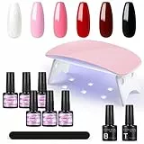 COSCELIA Set Semipermanente Unghie Completo Portatile per Principiante, Base e Top Coat Semipermanente e Fornetto Unghie Semipermanente