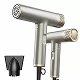 Asciugacapelli Professionale YAPOY a Rapida Asciugatura Asciugacapelli Ionico Negativo con Motore ad Alta Velocità da 110.000 RPM Controllo Termico Intelligente Basso Rumore - Argento