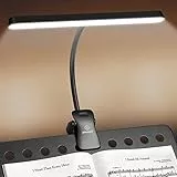 Glocusent 57 LED Lampada per Leggio Musicale, Lampada Pianoforte a Pinza, Protezione Vista, 3 Colori & 5 Luminosità, Caricabile USB-C, Dura 140 Ore, Ideale per Pianoforte, Spartiti, Chitarra (nero)