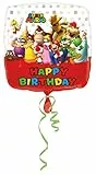 Anagram Palloncino alluminio Happy Birthday Mario Bros, Multicolore, Taglia unica, 10022910