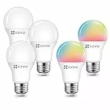 Hinnovation Kit di 5 Lampadine Smart Ezviz, 3 LB1 Bianco, 2 LB1 Colorata, E27, Compatibili con Alexa e Google Assistance, Controllabili con App, Bianco