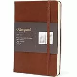 Ottergami Taccuino A5 | Taccuino a Righe | Diario Personale/Quaderno A5 Copertina Rigida | 150gsm Carta Spessa | The Pro - Marrone