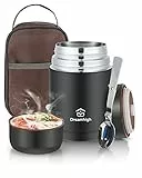 Dreamhigh® Termos per Alimenti 800 ml, Contenitore Termico per Alimenti Caldi, Thermos Pappa Neonati Acciaio Inossidabile con Sacchetto Isolante e Cucchiaio Pieghevole, per Zuppa, Porridge, Riso