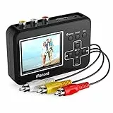 DIGITNOW! Video Grabber Acquisizione Video, Capture RCA /TV Box /Hi8 /Cassette VHS su Digitale DVD Convertiori ,Salva su Scheda TF Direttamente e LCD Lettore