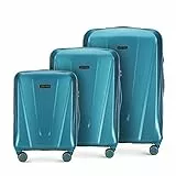 WITTCHEN EXPLORER line Set di 3 valigie (S+M+L) Valigie da viaggio Valigie in policarbonato con 4 ruote piroettanti Lucchetto a combinazione TSA Manico telescopico Blu