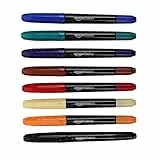 Amazon Basics - Confezione da 8 pennarelli indelebili a doppia punta, punta tonda e punta ultra-fine, Colori assortiti