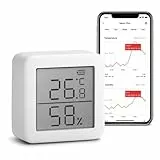 SwitchBot Termometro Igrometro Ambiente - Umidità e Temperatura Interno Bluetooth per Casa, Sensore di Rugiada/VPD/Umidità Assoluta, Igrometro Digitale Professionale con Memorizzazione dei Dati
