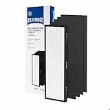 Filteridge Ricambio per filtro purificatore d'aria NEA120 Eureka e Toshiba Smart WiFi, ricambio filtro HEPA H13, 3 filtri HEPA H13 + 4 filtri a carbone attivo