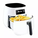 Tagars Friggitrice Ad Aria Calda Bianca Da 4 Litri Con Display Digitale, Sistema A Riscaldamento Rapido, 7 Programmi Di Cottura, Timer e Temperatura Regolabili 1400 W