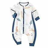 Sacco Nanna con Piedini Bambini 0.5 Tog Cotone Pigiama Manica Staccabile Estivo Sacco a Pelo Pagliaccetti bébé 6 mesi-5 anni
