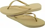 Cressi Lady Flip Flop Marbella - Infradito Donna per Spiaggia e Piscina, Giallo Oro, 35/36