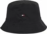Tommy Hilfiger Cappello da Pescatore Uomo Flag Bucket Hat, Nero (Black), Taglia Unica