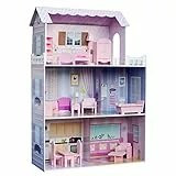 Casa per bambole lusso rosa legno bambini bambine Olivia's Little World KYD-10922A