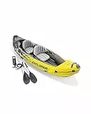 Intex Kayak Gonfiabile Explorer K2 con Remi in Alluminio e Pompa ad Aria ad Alto rendimento, | 2 Persone Unisex, Giallo