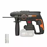 WORX NITRO WX381.9 - Martello pneumatico senza spazzole da 20 V, per forare, perforare a martello e scalpellare, 2 Joule, senza batteria e caricatore