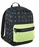 Invicta S.P.A. Zaino Casual Daily Scuola, Rise, Nero Giallo Patch, Tasca Porta Pc Imbottita, a mericano, Fondo Rinforzato, 28 Lt, Multicolore, Taglia Unica