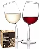 Vi(n)oletta Wankelmut - Bicchieri da vino veramente wirre | Set di bicchieri da vino con stelo, (4 pezzi), piegati a mano in tedesco