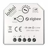 iolloi Zigbee 3.0 - Interruttore dimmer da incasso 5-250 W, a sezione di fase e telecomando per lampade LED dimmerabili e alogene, 1 canale 230 V, compatibile con Alexa e Philips Hue