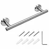 Portasciugamani da Parete in Acciaio Inossidabile 304 Finitura Spazzolata Piccolo Portasciugamani per Bagno e Cucina 30cm (Argento Spazzolato)