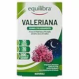 Equilibra Integratori Alimentari, Valeriana, Integratore per Favorire il Sonno e il Rilassamento in Caso di Stress, da Assumere Prima di Dormire, 30 Capsule
