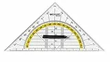 Westcott E-10133 00 Squadra geometrica in plastica con impugnatura estraibile, 14 cm, trasparente