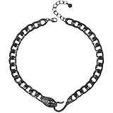 Inateannal Serpente Collana Girocollo Cubano Catena Collana Cristallo Serpente Dichiarazione Collana Halloween Bavaglino Collana Gioielli Per Le Donne Ragazze