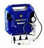 Michelin Compressore d'Aria Portatile MB1, Compressore Aria Oil-Free con Tubo Flessibile 1m, Pistola di Gonfiaggio con Manometro e 6 Ugelli, Pressione Massima 8 Bar, Potenza 1.5 CV