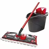 Vileda Revolution sistema lavapavimenti con secchio e piastra piatta, panno in microfibra, per tutti i tipi di pavimento, lavapavimenti sostenibile, Vileda love it clean