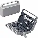 HOTO Set di Strumenti per Cacciaviti Elettrici da 3.6 V, Kit di Strumenti DIY con Cacciavite Elettrico, Chiave Inglese, Martello, Nastro Adesivo, Pinze, Cassetta degli Attrezzi