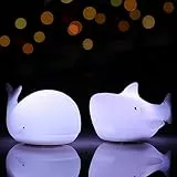 Luce notturna per bambini, graziosa lampada notturna a forma di balena e squalo, alimentata a batteria, luce notturna per la camera dei bambini, luce notturna portatile morbida in silicone, regalo di
