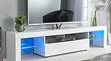 MMT Furniture Designs TS1706V2 White Mobile TV, Legno, Bianco, 200cm(w) x 40cm(d) x 45cm(h)