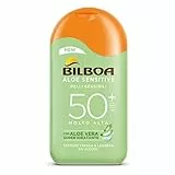 Bilboa, Protezione Solare Corpo Aloe Sensitive SPF 50+, Latte Solare Alta per Pelli Sensibili, Formula con Aloe Vera, Senza Alcool, Dermatologicamente Testato, 200 ml